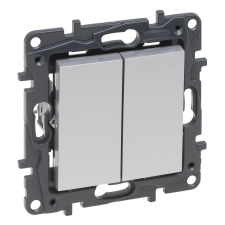  Legrand Niloé Step 863305 csillárkapcsoló, 10AX, alumínium (Legrand 863305) villanyszerelés