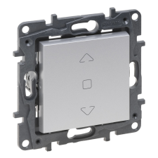 Legrand Niloé Step 863343 redőny nyomó (2 állású), 6A, alumínium (Legrand 863343) villanyszerelés