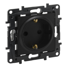  Legrand Niloé Step 863521 2P+F csatlakozóaljzat (csavaros), fekete (Legrand 863521) villanyszerelés
