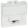 LEGRAND Program Mosaic RJ 45 informatikai csatlakozóaljzat, 1 x RJ 45 árnyékolatlan (UTP) Cat.6, 2 modul széles, 45°-ban döntött aljzattal, energiaoszlophoz, fehér