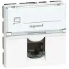 LEGRAND Program Mosaic RJ 45 informatikai csatlakozóaljzat, 1 x RJ 45 árnyékolt (STP) Cat.6, 2 modul széles, 90°-ban elforgatott, energiaoszlophoz, fehér