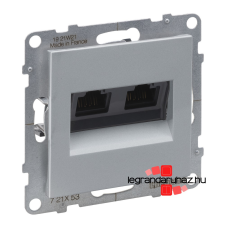 LEGRAND Suno 2xRJ45 Cat. 6 UTP csatlakozóaljzat alumínium, Legrand 721353 villanyszerelés