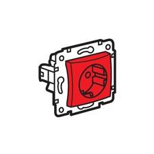 LEGRAND Valena 2P+F csatlakozóaljzat reteszelt, piros betéttel villanyszerelés