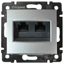 LEGRAND VALENA 2XRJ45 CAT5E UTP ALJZAT KAP ALUMÍNIUM villanyszerelés