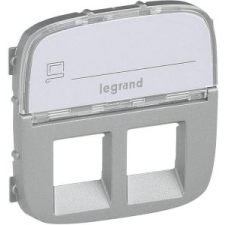 LEGRAND Valena Allure 2xRJ11/RJ45 aljzat burkolat címketartóval, Alumínium , 755487 villanyszerelés
