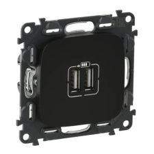 LEGRAND Valena Allure Kettős USB töltőaljzat, burkolattal, Fekete villanyszerelés