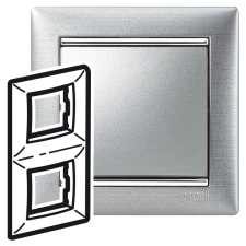 LEGRAND VALENA KERET 2-ES FG. ALUMETÁL villanyszerelés