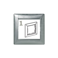 LEGRAND Valena-keret alumínium-négyzetmintás, (1-es) villanyszerelés