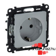 LEGRAND Valena Life 2P+F csatlakozóaljzat gyermekvédelemmel, rugós vezetékbekötéssel alumínium 753320 villanyszerelés