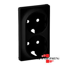 LEGRAND Valena Life 2x2P+F csatlakozóaljzat burkolat, fekete, Legrand 756952 villanyszerelés