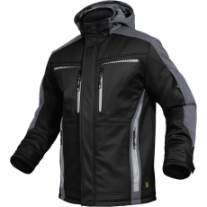 Leib Flex Fekete/Szürke Hőtükrös Téli Softshell Kabát - 6XL