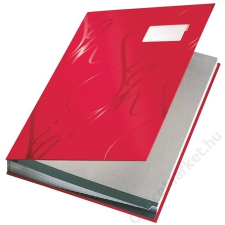 Leitz Aláírókönyv, A4, 18 részes, karton, LEITZ, piros (E57450025) aláírókönyv