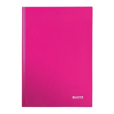 Leitz Beíró, A4, kockás, 80 lap, keményfedeles, lakkfényű, LEITZ &quot;Wow&quot;, rózsaszín füzet