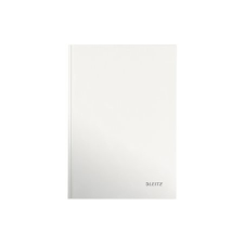 Leitz Beíró, A5, kockás, 80 lap, keményfedeles, lakkfényű, LEITZ &quot;Wow&quot;, fehér füzet