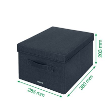 Leitz Fabric szövet borítású tárolódoboz tetővel közepes, 2 db/csomag (61440089) (Leitz61440089) bútor