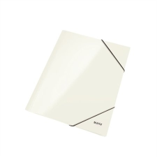 Leitz Gumis mappa, 15 mm, karton, A4, lakkfényű, LEITZ "Wow", fehér irattartó