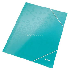 Leitz Gumis mappa, 15 mm, karton, A4, LEITZ &quot;Wow&quot;, jégkék mappa