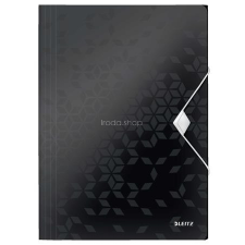 Leitz Gumis mappa, PP, A4, LEITZ &quot;Wow&quot;, fekete mappa