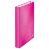 Leitz Gyűrűs könyv, 2 gyűrű, D alakú, 40 mm, A4 Maxi, karton, LEITZ "Wow", rózsaszín