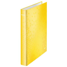 Leitz Gyűrűs könyv, 2 gyűrű, d alakú, 40 mm, a4 maxi, karton, leitz &quot;wow&quot;, sárga 42410016 gyűrűskönyv
