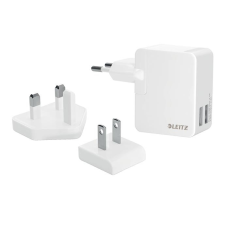 Leitz Hálózati töltőfej, átalakítóval, 2 x USB, univerzális, 12W, LEITZ "Complete", fehér egyéb hálózati eszköz