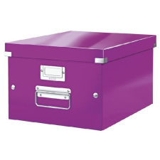 Leitz Irattároló doboz, A4, lakkfényű, Leitz Click&amp;Store, lila irattartó