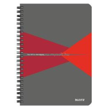 Leitz Office spirálfüzet, A5, vonalas, 90 lap, laminált karton borító (szürke-piros) (LEITZ_44590025) füzet