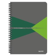 Leitz Office spirálfüzet, A5, vonalas, 90 lap, laminált karton borító (szürke-zöld) (LEITZ_44590055) füzet