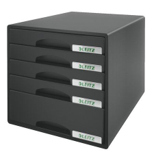 Leitz Plus irattartó műanyag 5 fiókos fekete (52110095/E52110095) (52110095) irattároló szekrény