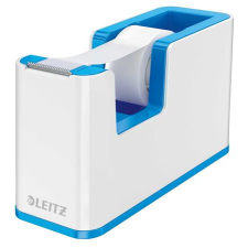 Leitz Ragasztószalag-adagoló, asztali, feltöltött, LEITZ "Wow", fehér-kék ragasztószalag