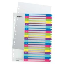 Leitz Regiszter, műanyag, A4 Maxi, 1-20, LEITZ Wow regiszter és tartozékai