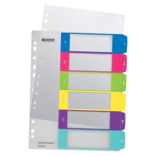 Leitz Regiszter, műanyag, A4 Maxi, 1-6, LEITZ Wow regiszter és tartozékai