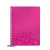 Leitz Spirálfüzet, A4, kockás, 80 lap, LEITZ "Wow", rózsaszín