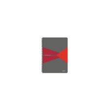 Leitz Spirálfüzet, A4, kockás, 90 lap, laminált karton borító, LEITZ Office, szürke-piros füzet