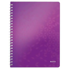 Leitz Spirálfüzet, A4, vonalas, 80 lap, LEITZ "Wow", lila füzet