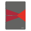 Leitz Spirálfüzet, A4, vonalas, 90 lap, PP borító, LEITZ "Office", szürke-piros