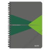 Leitz Spirálfüzet, A5, kockás, 90 lap, PP borító, LEITZ "Office", szürke-zöld (E44980055)