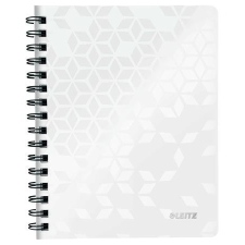  LEITZ Spirálfüzet, A5, vonalas, 80 lap, LEITZ &quot;Wow&quot;, fehér füzet