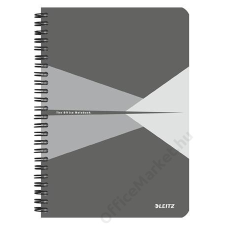 Leitz Spirálfüzet, A5, vonalas, 90 lap, laminált karton borító, LEITZ "Office", szürke (E44590085) füzet