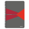 Leitz Spirálfüzet, A5, vonalas, 90 lap, laminált karton borító, LEITZ "Office", szürke-piros