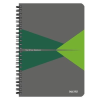 Leitz Spirálfüzet, A5, vonalas, 90 lap, laminált karton borító, LEITZ "Office", szürke-zöld