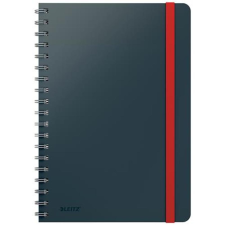 Leitz Spirálfüzet, B5, kockás, 80 lap, LEITZ, "Cosy Soft Touch", bársonyszürke füzet