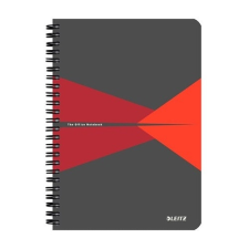 Leitz Spirálfüzet LEITZ Office A/5 karton borítóval 90 lapos vonalas piros füzet