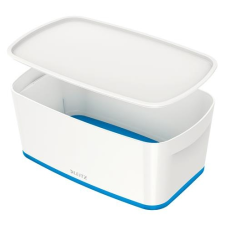 Leitz Tároló doboz, fedővel, kicsi, LEITZ "MyBox", fehér-kék irattartó