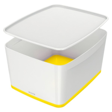 Leitz Tároló doboz LEITZ Wow Mybox fedeles műanyag nagy fehér/sárga papírárú, csomagoló és tárolóeszköz