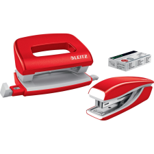 Leitz WOW 10 lap piros mini tűzőgép és lyukasztó szett (55612026) tűzőgép