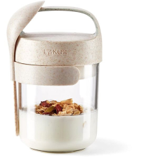 Lékué Jar To Go Organic Uzsonnás doboz kanállal, 400 ml uzsonnás doboz