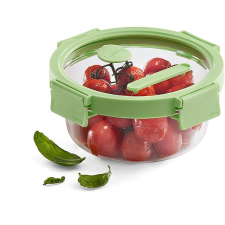 Lékué Üveg, hermetikusan záródó ételtároló doboz, Square Glass, kerek, 650 ml, zöld papírárú, csomagoló és tárolóeszköz