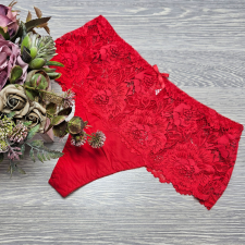 Lemila Magas derekú csipkés tanga 2XL, Piros női alsó