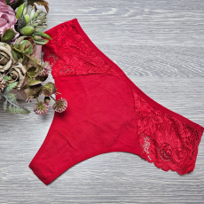 Lemila Magas derekú pamut tanga csipke betéttel L, Piros